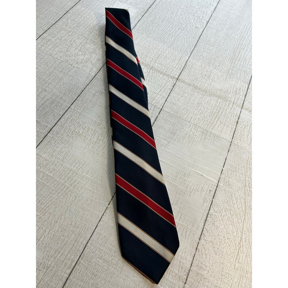 Resilio Navy Blue Tie with Red and White Stripes